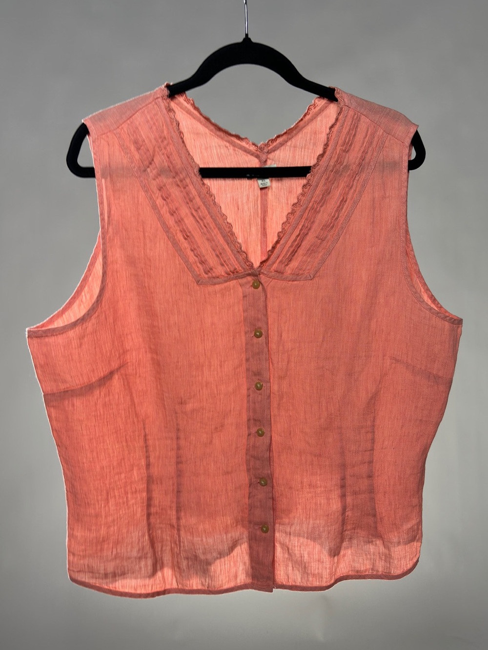J. Jill Sleeveless linen top in Coral size XL